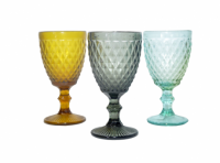 Imagen miniatura de VASO COPA P/AGUA RELIEVES, DIFERENTES COLORES D9CM*H17CM