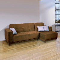 Imagen miniatura de SOFA CONFORT NOGAL ESQUINERO COLOR MARRON 3 CUERPOS